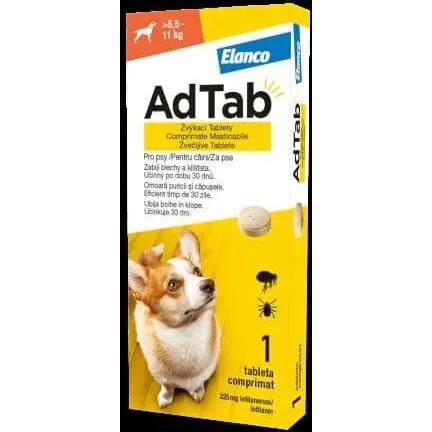 Elanco AdTab Dog 225 mg Antiparasitikum für Hunde (5,5-11 kg)