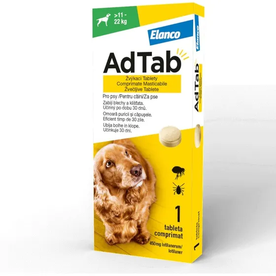 Elanco AdTab Dog 450 mg Antiparasitikum für Hunde (11-22 kg)