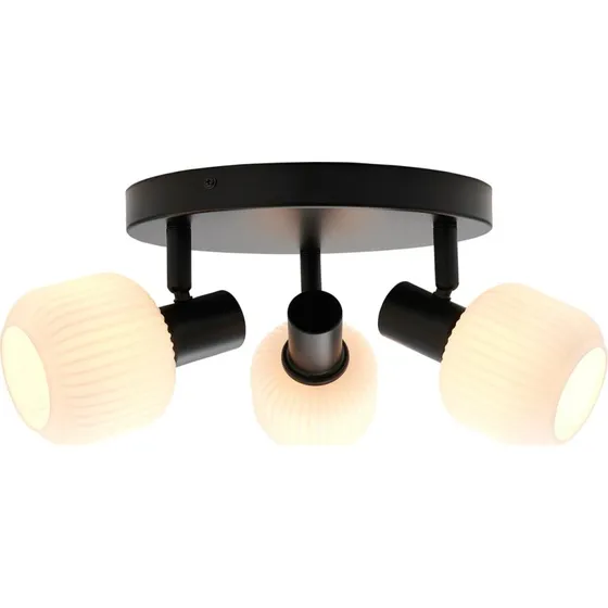Nordlux Milford Mini 3-Rondel Deckenlampe Schwarz/Glas 25 cm