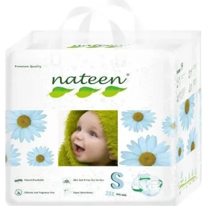 Nateen Premium Line Bio-Windeln Nr. 2 (4-6 kg), 20 Stück