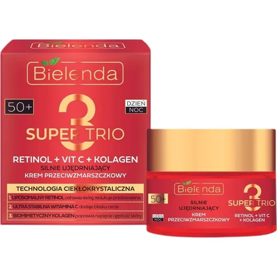 Bielenda Super Trio Stark straffende Anti-Falten-Creme 50+, 50 ml