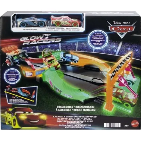 Mattel Disney Pixar Glow Racers Launch & Criss-Cross Playset