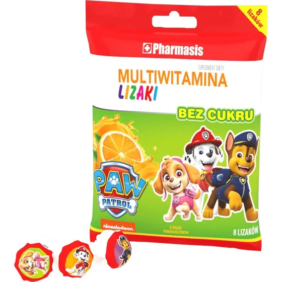 Pharmasis Multivitamin Psi Patrol Lutscher, zuckerfrei, Orange, 8 Stk.