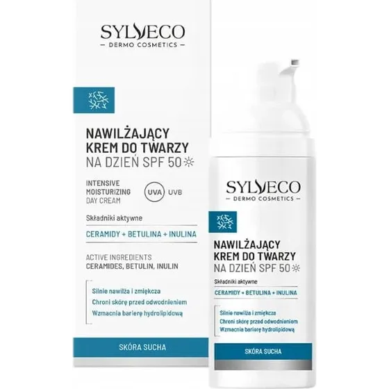 Sylveco Dermo Skin Feuchtigkeitscreme SPF 50 für trockene Haut, 50 ml