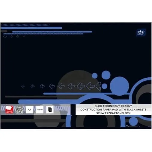 Technisch Papier A4, Schwarz, 10 Blatt
