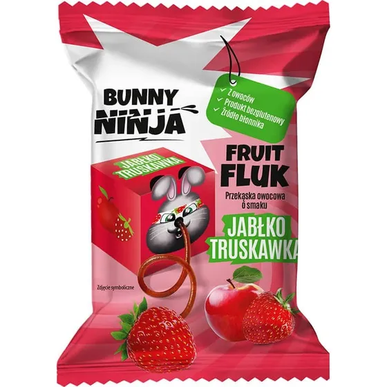 Bunny Ninja Fruit Fluk Fruchtsnack Apfel-Erdbeere 15g