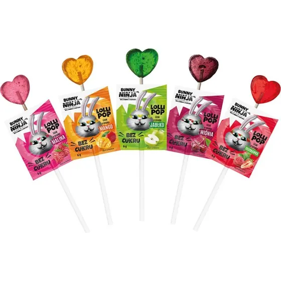 Bunny Ninja Lolli Pop Fruchtlutscher, 6g, zuckerfrei
