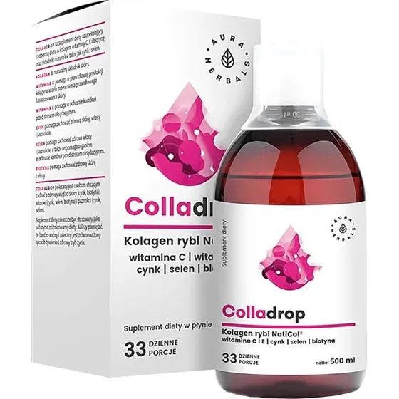 Aura Herbals Colladrop NatiCol Fischkollagen + Vitamin C, 500 ml