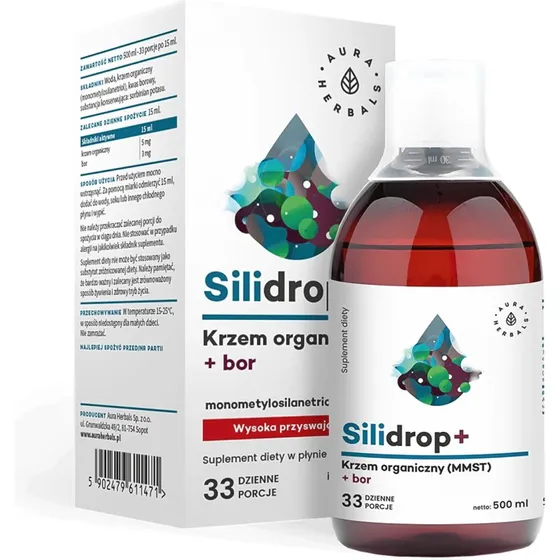Aura Herbals Silidrop+ Organisches Silizium (MMST) + Bor, 500 ml
