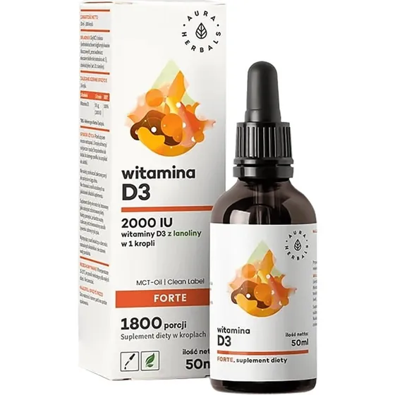 Aura Herbals Vitamin D3 Forte 2000 IU Tropfen, 50 ml