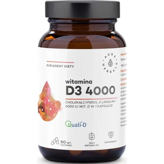 Aura Herbals Vitamin D3 4000 IU – 90 pflanzliche Kapseln