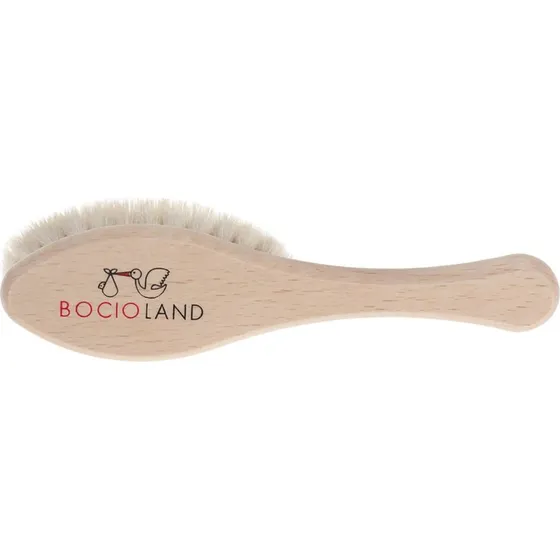 Bocioland Baby-Holzhaarbürste mit Naturborsten aus Buchenholz