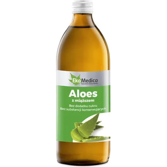 EkaMedica Aloe Vera Fruchtsaft 99,8% mit Fruchtfleisch, 500 ml