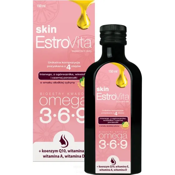 EstroVita Skin Omega 3-6-9 Ester mit Vitamin & CoQ10, 150 ml