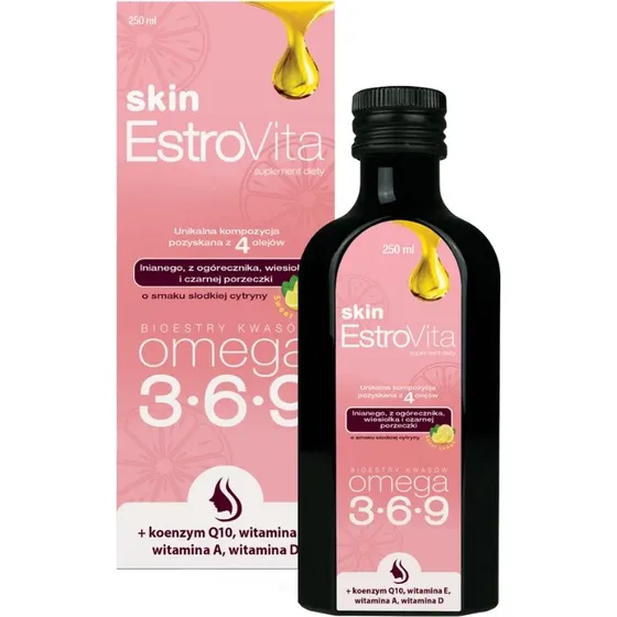EstroVita Skin Omega 3-6-9 Ester mit Vitamin A, D, E & CoQ10, 250 ml