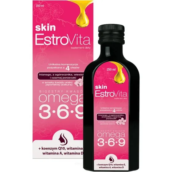 EstroVita Skin Omega-3-6-9 Ester mit Sakura-Geschmack, 250 ml