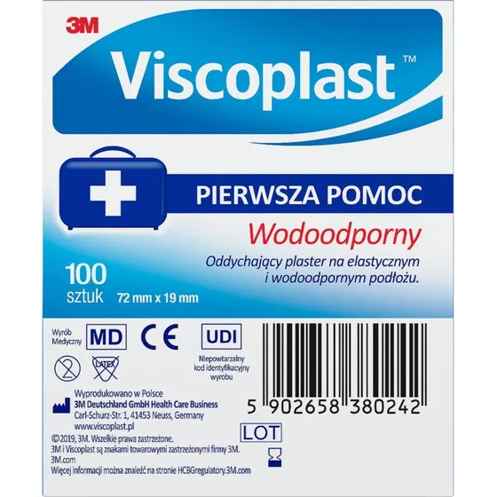 Viscoplast Waterproof Pflaster, mikroperforiert, 72x19 mm, 100 Stück