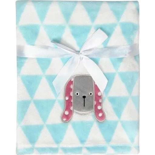 Babymatex RICCO Kuscheldecke mit Stickerei, 75x100 cm, Hundedreiecke
