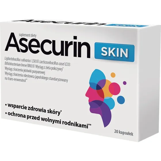 Asecurin Skin, 20 Kapseln - Hautpflege-Nahrungsergänzungsmittel
