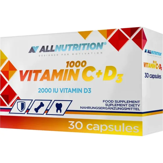 Allnutrition Vitamin C 1000 + D3 - 30 Kapseln