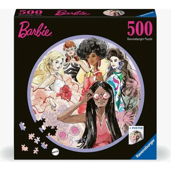 Ravensburger Barbie Rundpuzzle mit 500 Teilen und Poster