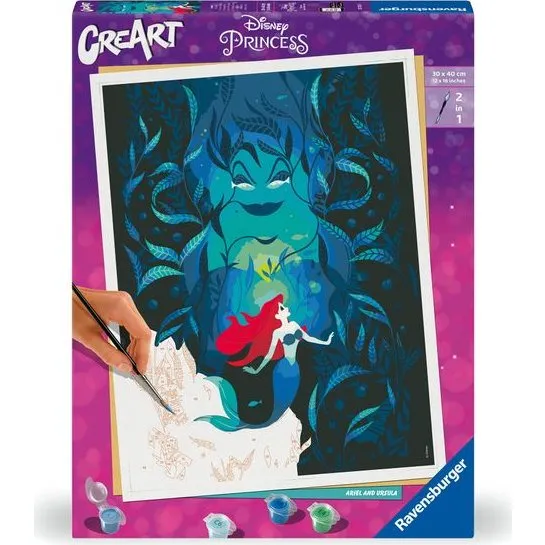 CreArt Disney Princess Malen nach Zahlen: Ariel & Ursula