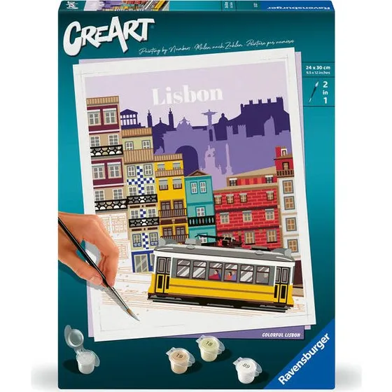 CreArt Citys - Farbenfrohes Lissabon Malen-nach-Zahlen-Set