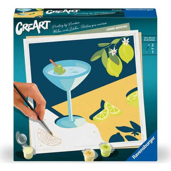 CreArt Malen nach Zahlen Adults Trend - Mocktail Zitrone