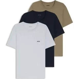 BOSS 3P Classic T-ShirtRN Herren Baumwolle Schwarz/Braun