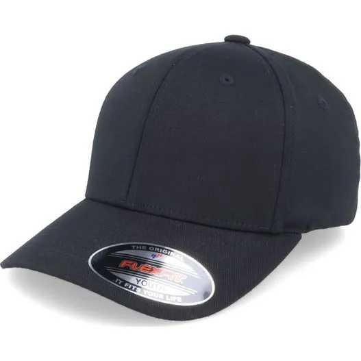 Flexfit Wooly Combed Baseball-Cap für Kinder - Schwarz