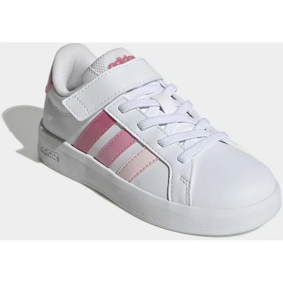 adidas Grand Court 3.0 Kinder Sneaker Weiß/Rosa, Größe 33
