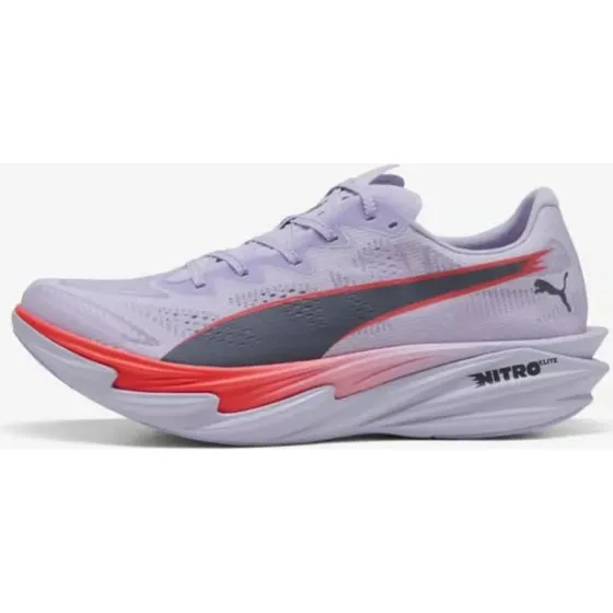 Puma Deviate NITRO Elite 4 Damen Laufschuhe Lila/Rot/Schwarz 40.5