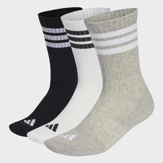 adidas 3-Stripes Cushioned Sportswear Crew Socken grau weiß (3er-Pack) XXL