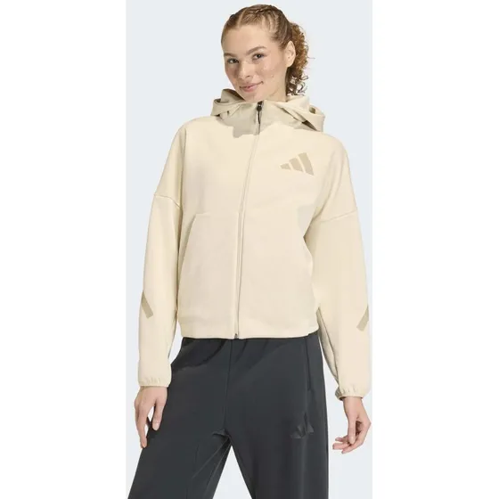 adidas Z.N.E. Damen Kapuzenjacke beige - L