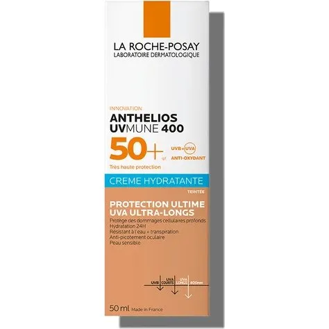 La Roche-Posay Anthelios UVMune 400 Feuchtigkeitscreme SPF 50+ mit Farbpigmenten, 50ml
