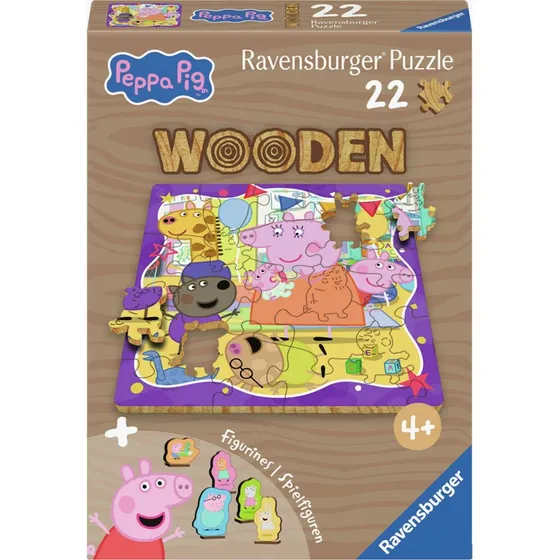 Ravensburger Peppa Wutz Holzpuzzle, 22 Teile, Freundschaftsparty