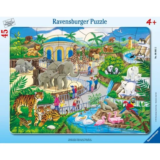 Ravensburger Rahmenpuzzle Besuch im Zoo, 45-teilig