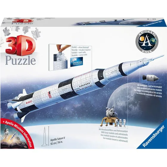 Ravensburger 3D Puzzle NASA Saturn V Rakete, 440 Teile