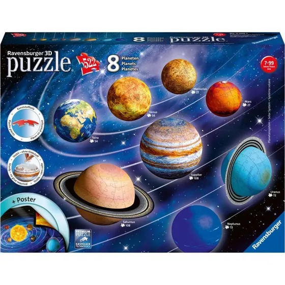 Ravensburger 3D-Sonnensystem Puzzle, 540 Teile