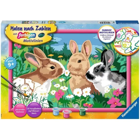CreArt Malen nach Zahlen - Putzige Häschen