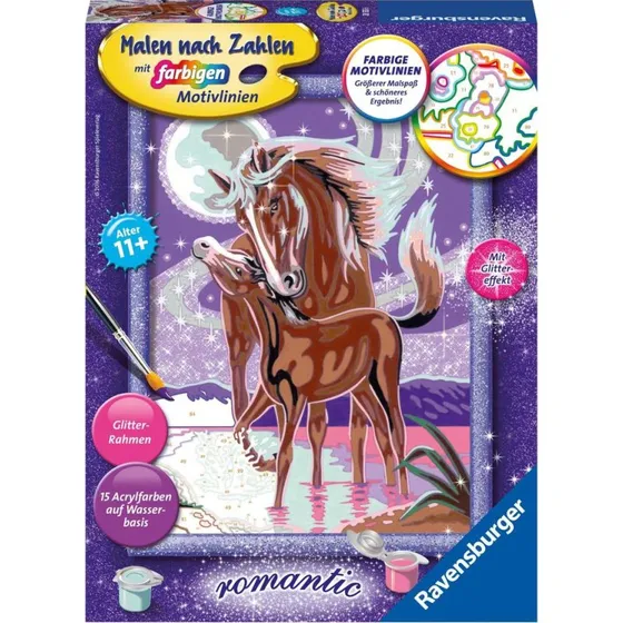CreArt Malen nach Zahlen Pferdegeflüster - Set mit Acrylfarben