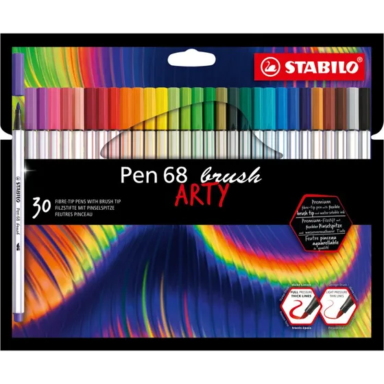 STABILO Pen 68 brush ARTY 30er Set Filzstifte
