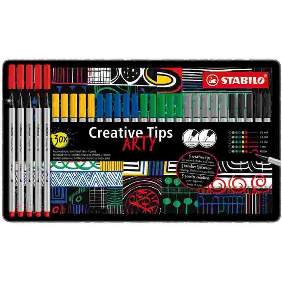 STABILO Creative Tips ARTY CLASSIC Multi-Liner Set im 30er Metalletui