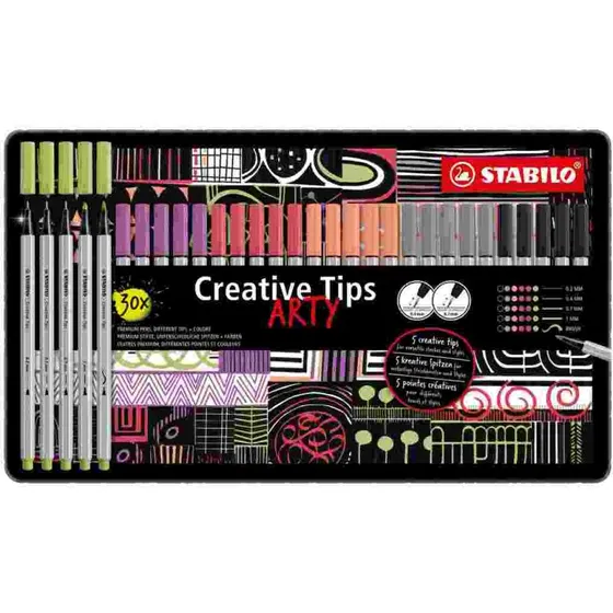 STABILO Creative Tips ARTY Pastel Multi-Liner Set im Metalletui