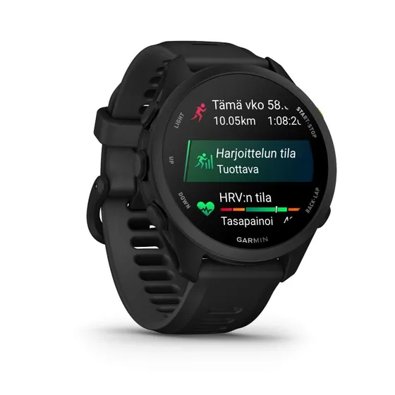 Garmin Forerunner 70 Smartwatch mit 20mm Silikonarmband, Schwarz