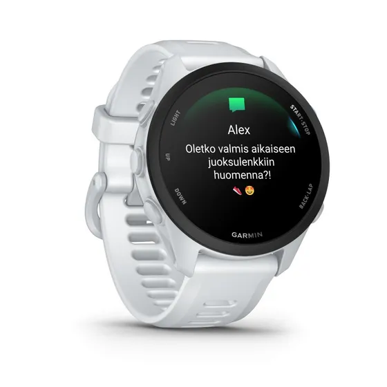 Garmin Forerunner 70 GPS-Laufuhr Steinweiss/Schwarz mit Silikonarmband