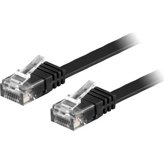 Deltaco Cat6 Flachkabel 2m schwarz vergoldet