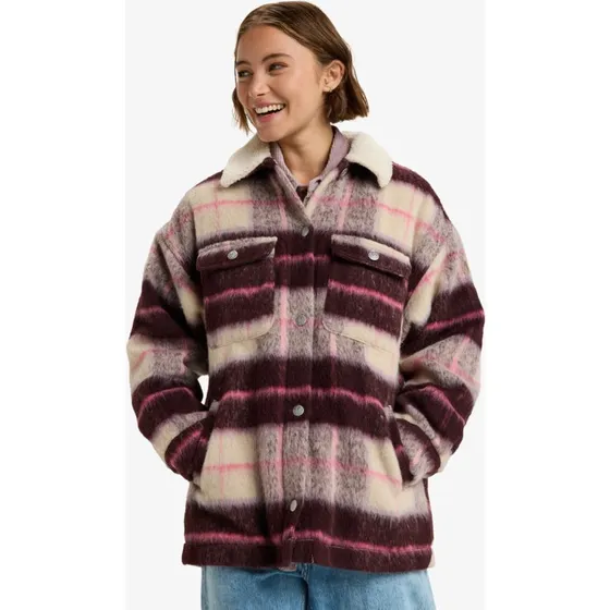 Roxy Passage Of Time Hemdmantel Damen Beige Kariert