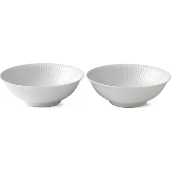Royal Copenhagen Wei Gerippt Schale 35 cl 2er Set