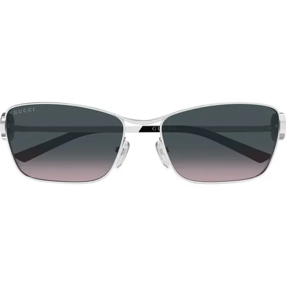 Gucci GG2045S Cat Eye Sonnenbrille Silber Grau 58mm